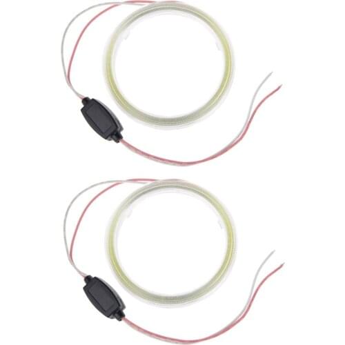 2 Pcs 90mm COB Angel Eyes Halo Car LED Light Ring Headlight DRL DC 12V