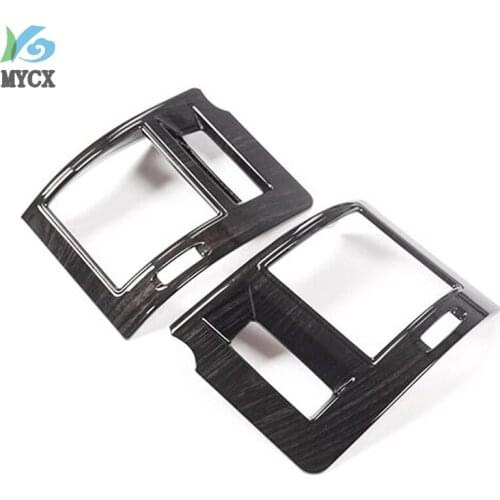 2Pcs Black Wood Grain ABS Sid Air Conditioning Vent Frame Trim For Toyota Land Cruiser Prado FJ150 150 2018 2019 Car Accessories