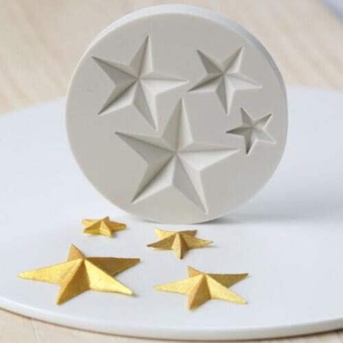 3D Silicone Stars Fondant Mold Chocolate Mold baking Tools Cake Decor Mould Chocolate Sugar craft Baking Mould
