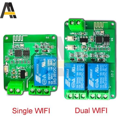 5V ESP8266 Dual Single wifi Relay Module Smart Home Remote Control Switch for Mobile Phone Wireless Control App in LAN