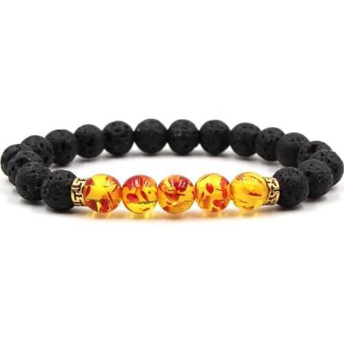 7 Chakra Healing Beaded Bracelet Natural Lava Stone Head Tiger Eye Beads Bracelet for Women Men Fashion Yoga Jewelry Souvenirs