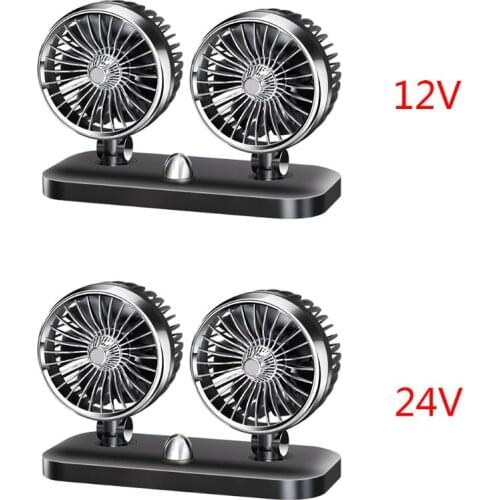 Car Dual Fan Car Interior Accessories Car Cooling Accessories Swing Fan 12v/24v