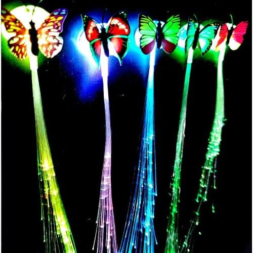 Butterfly luminous braid luminous hair colorful braid optical fiber filament childrens toy ball props market source