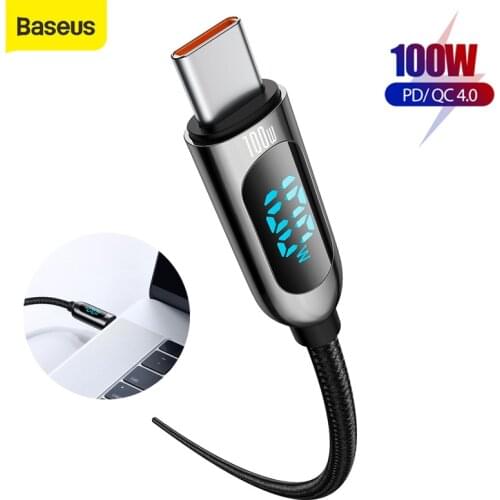 Baseus 100W USB C to USB C Fast Charging Cable for Macbook Pro PD QC Quick Charge For Samsung For Xiaomi Data Cable Dual Type C