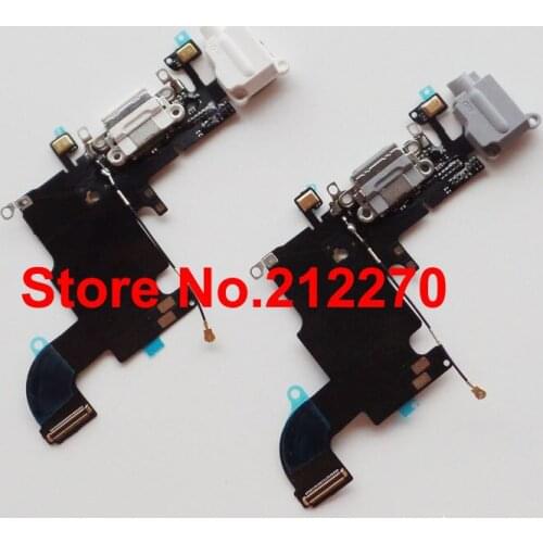 Free DHL EMS New Charger Charging Port Dock Mic Headphone Jack Flex Cable For iPhone 6S 4.7" White/Gray Wholesale