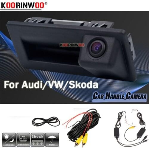 Koorinwoo Wireless Car Trunk Handle Rear View Camera Reverse Safe for VW/Audi/Skoda Teramont Tiguan Touran Octavia Superb A6L A3