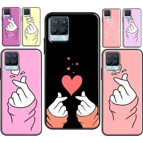 Kpop Hand Finger Heart For OPPO Realme C21 C3 C15 X2 6 7 Pro GT Neo Case For OnePlus 9 Pro Nord 8T 8 Pro Cover