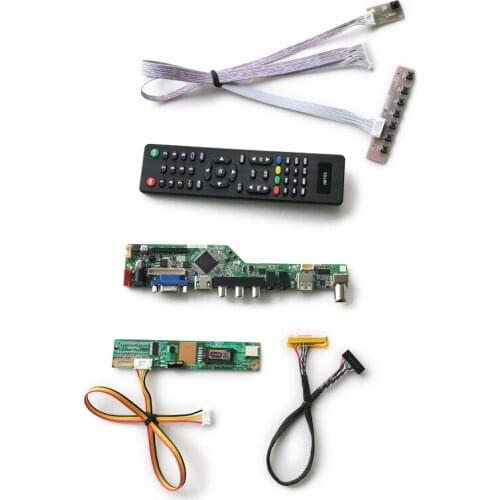 DIY kit LCD display universal drive board VGA+USB 1024*768 1CCFL LVDS 30-Pin For QD14XL07/QD14XL12/QD14XL19/QD14XL20 screen