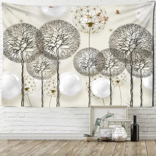 Dandelion Balloon Tapestry Wall Plant Modern Simple Style Bohemian Background Cloth Mattress Living Room Decor