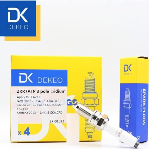 Dekeo Iridium Spark Plugs ZKER6A-10EG（96596）High Performance for Lavida 2013 1.4T/1.6L for Santana 2013 1.4/1.6L for Golf 7 4PCS
