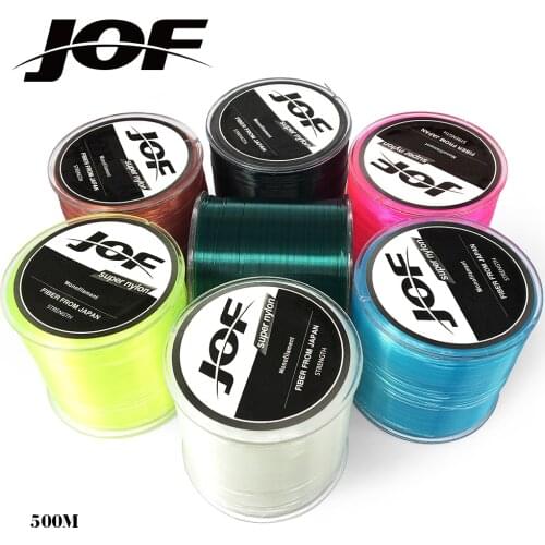JOF Nylon Fishing Line 500m Extreme Strong Monofilament Fishing Line 5 LB-30 LB