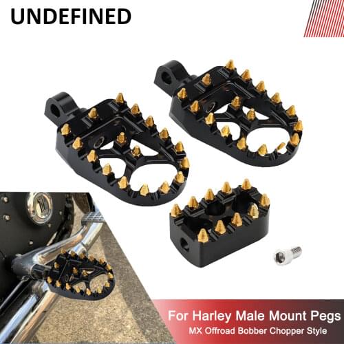 Golden MX Foot Pegs Gear Shifter Pegs Brake Pedal Toe for Harley Dyna Softail Fatboy Sportster 883 StreetBob Touring FLH Chopper