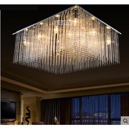Creative rectangular crystal lamp LED living room lamp ceiling lamp bedroom lighting restaurant lighting modern minimalist led
