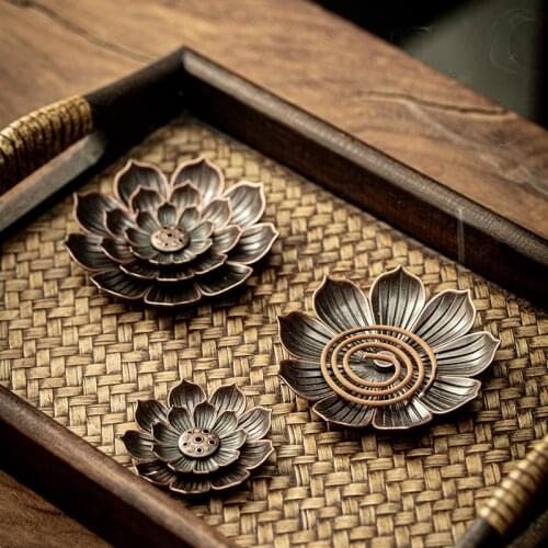 Alloy Incense Burner Burner Plate Holder Buddhism Plate Lotus Censer Coil Buddhist Temples Yoga Studies Incense Burn Line