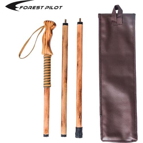 FOREST PILOT 3 Piece Detachable Wooden Hiking Stick Eagle Carving Survival Waking Stick Natural Wood Hiking Walking Stick