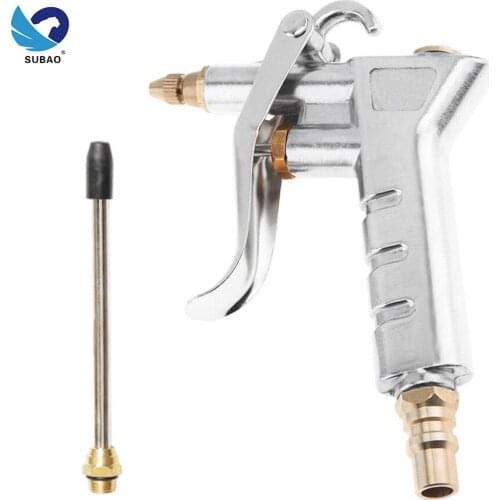 Mini Pneumatic Blowing Dust Gun Tool with 7.5mm Air Inlet Port and 10cm Replacement Long Nozzle for Cleaning Dust