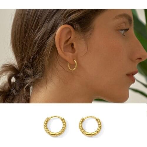 Fashion Simple Round Earrings For Women Stainless Steel Charming Small Hoops Jewelry Gift Accessories Best Friend Gift BFF