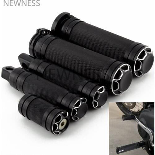 Motorcycle 1.25'' Grips + Footrest Foot Pegs Pedal + Shift Nails Pegs For Harley Touring Sportster 883 XL Dyna Softail Custom