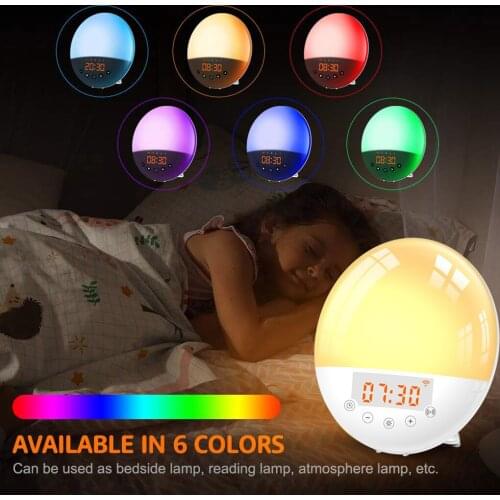 Multi-function Voice Control LED Alarm Clock USB Digital WiFi Smart Clock Adjustable FM Radio Wakeup Alarm Colorful Night Light