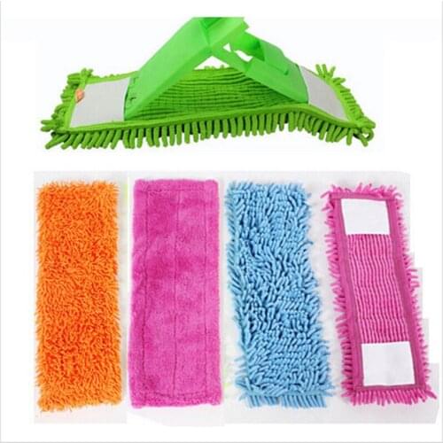 Floor Folding Flat Mop Head Coral Velvet Chenille Refill Replace Microfibre Fabric Replacement Cloth Easy Wash No Handle 40x12CM