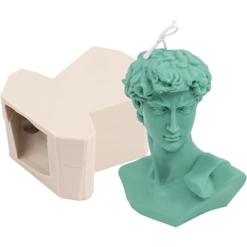DIY New Simple Western Art Michelangelos David Shape Home Decor Silicone Soap Mould Candle Mold For Making Candle