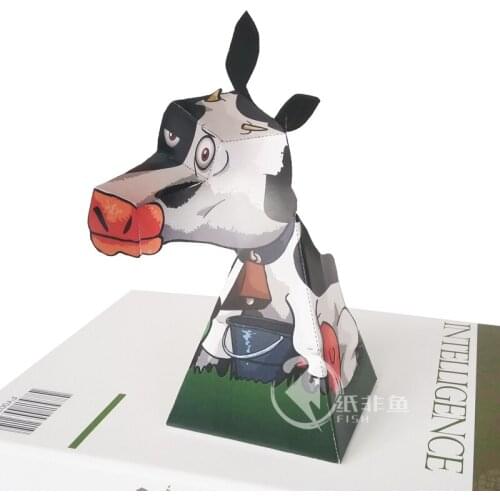Optical Illusions Cow Ornaments Folding Cute Mini 3D Paper Model Papercraft DIY Kids Adult Handmade Craft Toys ER-074