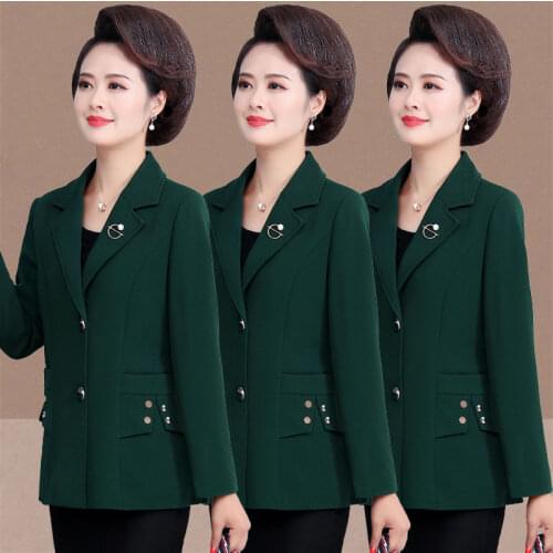 Middle Aged Women Autumn Elegant New Style Suit Coat Female Fashion Long Sleeve Blazers Ladies Loose And Comfortable Blazer Z40