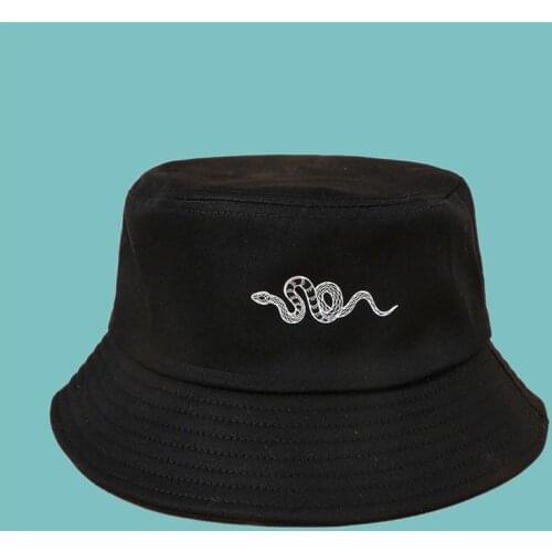 Cotton Snake Pattern Bucket Hat Fisherman Hat Outdoor Travel Hat Sun Cap Hats for Men and Women 88