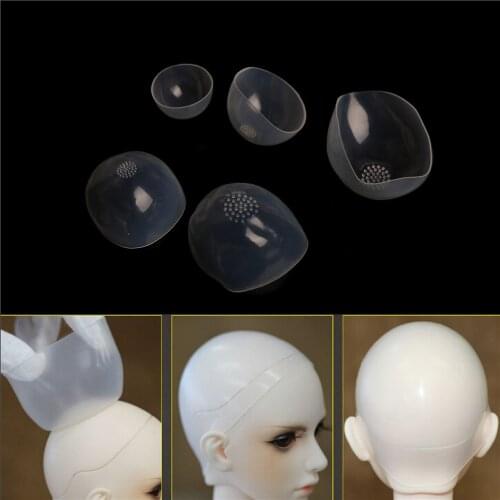 1Pcs Clear Silicone Wig Cap Protection Head Cover For 1/6 1/4 1/3 BJD SD Doll Wholesale Doll Accessories Head Wig Caps