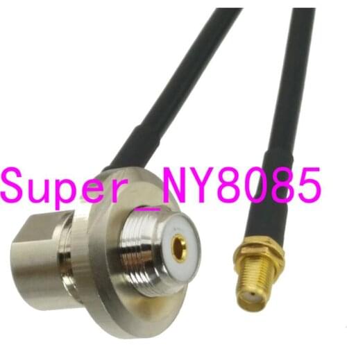 RG58 UHF Female Jack Bulkhead Right angle to SMA Female Jack Bulkhead RF Jumper pigtail Cable 8inch~6FT
