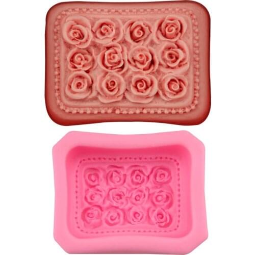 Rose Flowers Craft Art Silicone Soap Mold DIY Resin Clay Candle Molds Fondant Handmade Soap Moulds