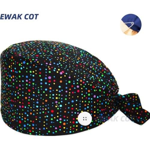 Unisex Scrub Cap Cotton Bandage Sweatband Nurse Hat Chef Nurse Fashion Uniform Accessories Scrubs Caps for Women Men New