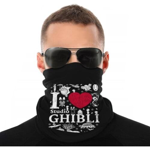 Heart Spirited Away Scarf Neck Face Mask Unisex Halloween Neck Gaiter Tubular Bandana Protective Headband Biking Hiking