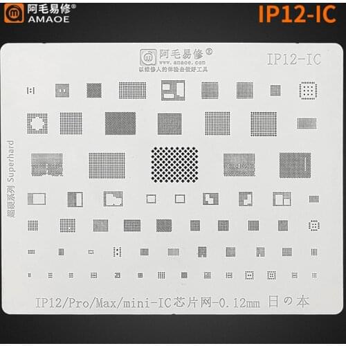 Amaoe BGA Stencil For IP12 Pro/Max/Mini-IC ChipTin Net Planting Template BGA Reballing Tools