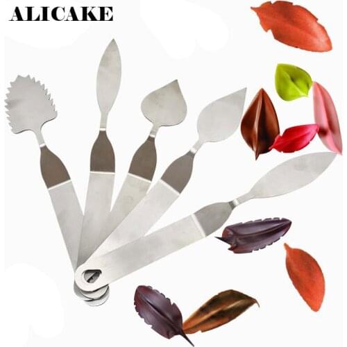 Stainless Steel Feather Leaf Knife Cake Stencil Chocolate Mousse Fondant Cutter Cake Decoration Tools Accessories for Kitchen