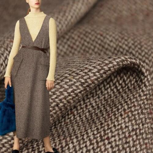 Red Raspberry Coffee Colourful Dots Tweed Wool Garment Materials Autumn Women Jacket Coat Sewing Fabrics Tailor Freeshipping