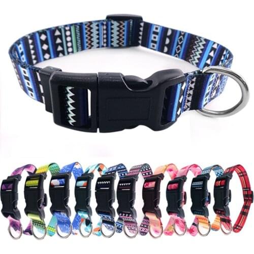 Pet Ornaments Dog Accessories Traction Collar Printing Pet Collar All Seasons Ethnic Style Dog Collar Multi Color Pet Products