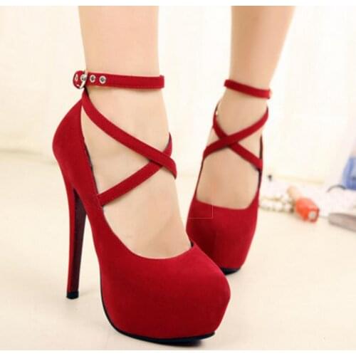 Koovan Women Pumps 2017 New Fashion Women Super High Heels 14 Cm Fine With Sexy Shoes Princess Woman Pumps Big Size 42