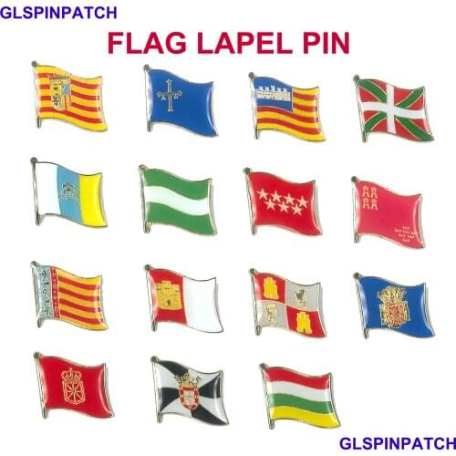 Spain County Flag Badge Flag Brooch National Flag Lapel Pin International Travel Pins