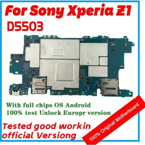 100% Original Motherboard For Sony Xperia Z1 MINI D5503 Mainboard AOS Logic Board With Full Chips Replace Android D5503