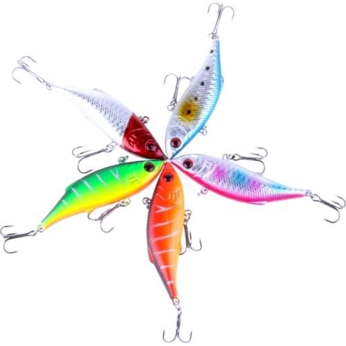 100PCS Wobbler Fishing Lure Bass Lifelike Bionic Plastic VIB Baits Peche 7.5CM 10G