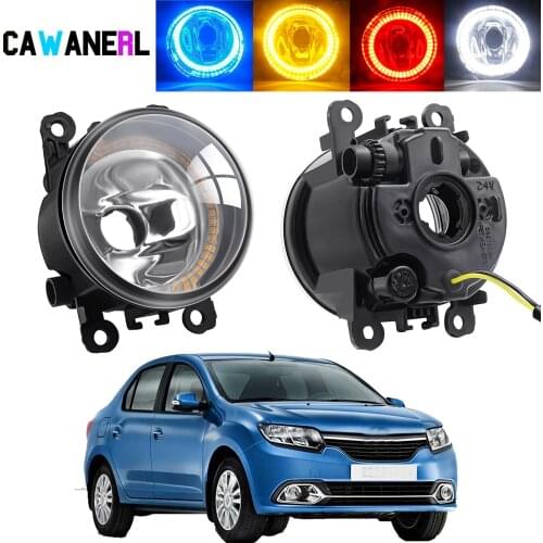 2 X Angel Eye Fog Light Assembly Car Right + Left Halo Ring Fog Daytime Running Lamp DRL H11 12V For Renault Logan 2004-2015