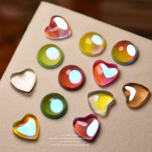 5pcs Chameleon Heart 3D Nail Decoration Circle Clear Heart Nail Art Decoration DIY Design Decorations Manicure Set for Nails