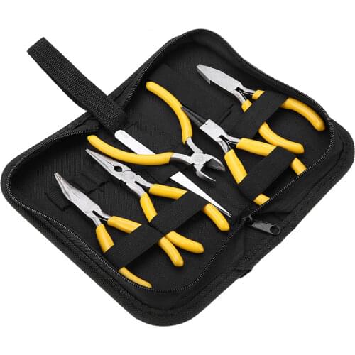 6Pcs/set Jewelry Pliers Tweezer Kit for Handcraft Beadwork Repair Pliers Anti-slip Handle Beading Jewelry DIY Making Tool