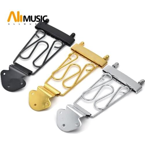 6 String Tailpiece Bass Guitar Bridge With Screws For Archtop Jazz Trapeze Chrome Black Gold Dropshipping