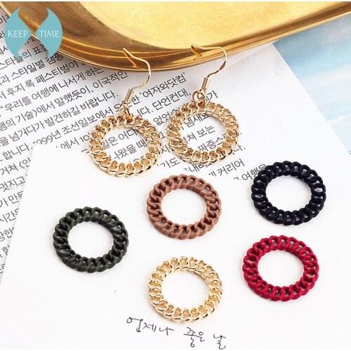 DIY alloy jewelry accessories simple ring earrings earrings pendant earrings pierced overlay material Pendant