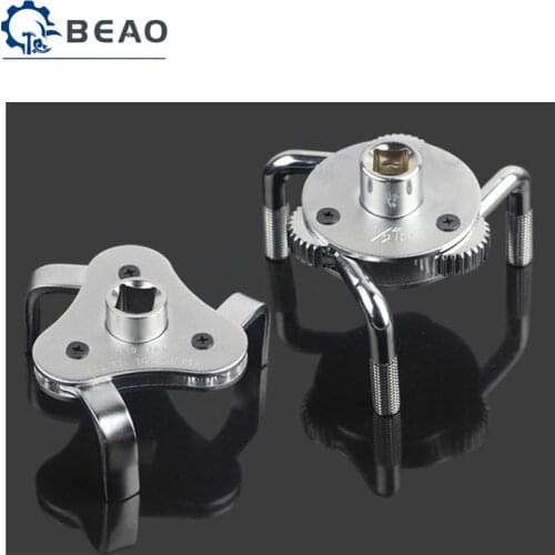 Auto 3 Jaw Oil Filter Wrench Car Repair Tools Adjustable Two Way Oil Filter Wrench 3 Jaw Remover Tool 63mm-130mm