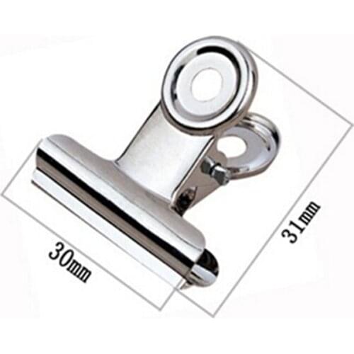 Free Shipping(60pcs/lot) 30mm round metal Grip Clips silver Bulldog clip Stainless steel ticket clip stationery