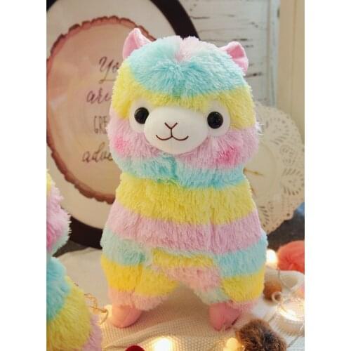 Large 50cm lovely alpaca rainbow sheep plush toy soft doll throw pillow Christmas gift h2301