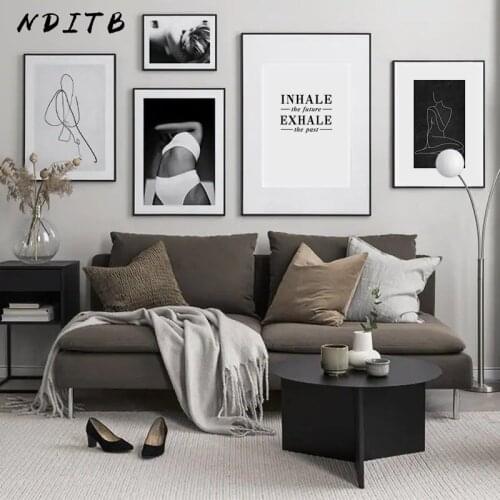 Black White Abstract Canvas Poster Sexy Women Art Print Wall Painting Nordic Line Drawing Decorative Picture Modern Home Decor